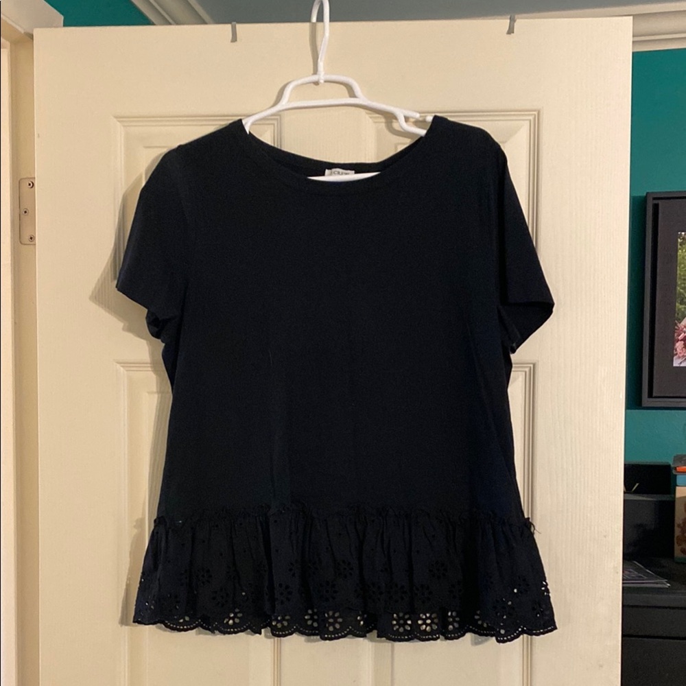Eyelet peplum top